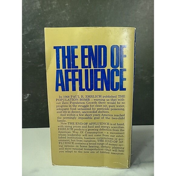 The End Of Affluence By Paul R. Ehrlich Paperback - Picture 9 of 10